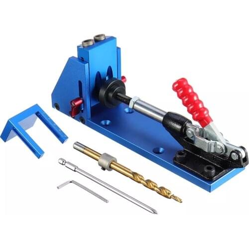 Portable 9.5mm Drill Bit Set Pocket Hole Jig Kit System With PH1 Screwdriver For Carpenter WoodWorking Hardware Tools