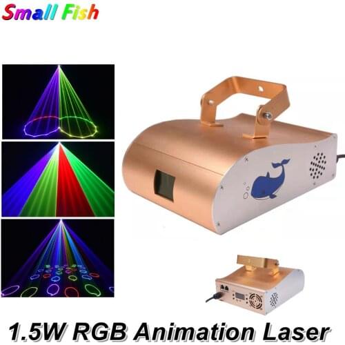 RGB Animation Laser Light 1.5W RGB Multi Color laser Light / Dj Lights/ Stage Light/ Laser Light/Laser Projector For KTV Disco