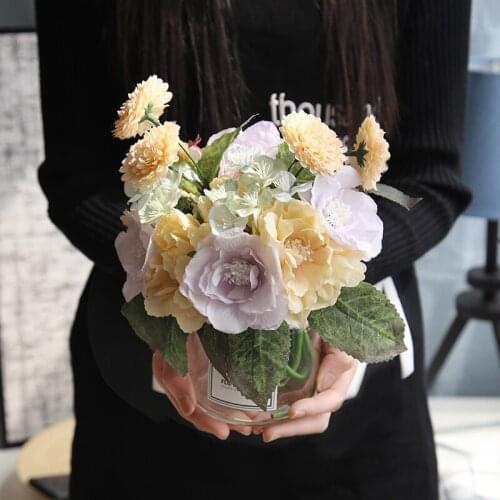 30cm Silk tea roses Bride bouquet for wedding Holding Flower Road Lead Flower Wall home decoration fake plants artificial flower