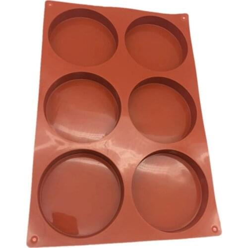 6 Grid Undefined Large Round Candy Silicone Mold Shallow Cylinder Cake Mold Collection Mould Bake Cake Mold For Kitchen Tools