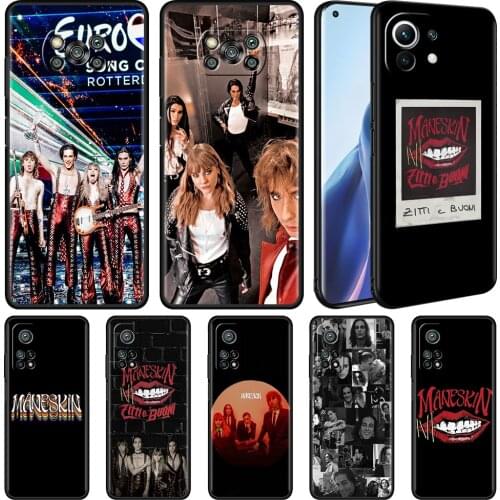 Black Soft Cover For Xiaomi Mi Poco X3 NFC 10T Pro M3 11 Note 10 Lite 9 9T F3 A2 F1 Silicone Phone Case Rock Music Maneskin Capa