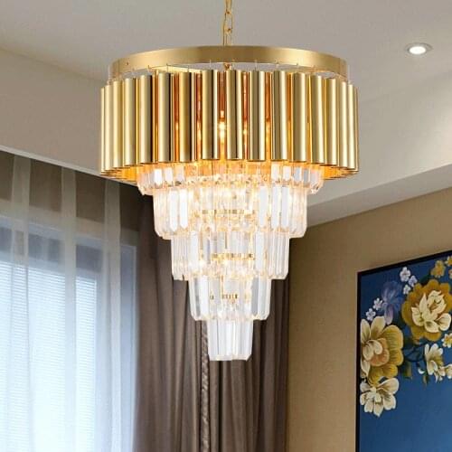 Modern Crystal Pendant Light K9 Crystal Chandelier Light Nordic Hanging Lamp Living Room Dining Room 110-240V 100% Guaranteed