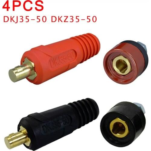 TIG Welding Cable Panel Connector Plug Dinse Style DKJ35-50 & DKZ35-50 2xConnector Socket And 2xConnector Plug