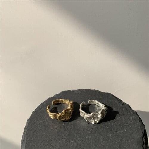 TIMEONLY Korean Style Twisted Metail Open Ring Wide Fashion Party Charms Rings for Women Hip Hop Simple Accessories Hot Sale