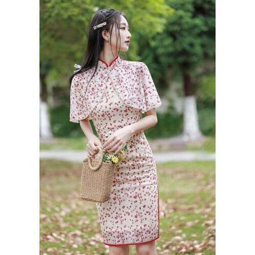 Qipao Evening Dresses Pink Cheongsam Dress Plus Large Size Cloak Shawl Cheongsams French Style Qipao Modern Wind Chinese Dress