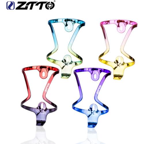 ZTTO Road MTB Bike Bottle Cage Electroplating Colorful Bicycle Water Bottle Holder Riding Equipment Aluminium Metal Lightweight