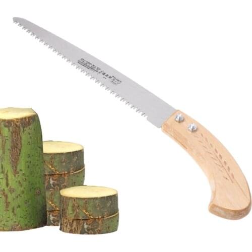 2018 High Quality New 270mm Pruning Saw 3 Cutting Edges 65 Mn Woodworking Garden Tool with Wood Handle