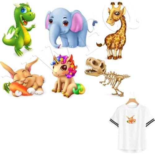 3D Printing Animals Stickers Clothes Patches Washable Sticker Iron-on Patches Heat Transfer DIY Accessory Appliqued
