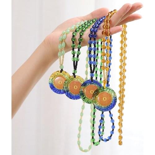 4P Greco-Buddhist efficacious Mascot exorcise evil spirit safe Bring good luck Shurangama Mantra Crystal Pendant Buddhist Amulet