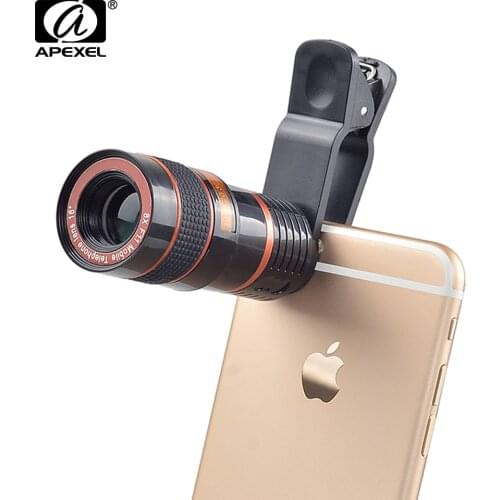 50pcs/lot Mobile Phone Camera Universal Clip Telephoto Lens 8X Zoom Telescopic for Samsung Google Letv iPhone X SE 8 7S CL-19B