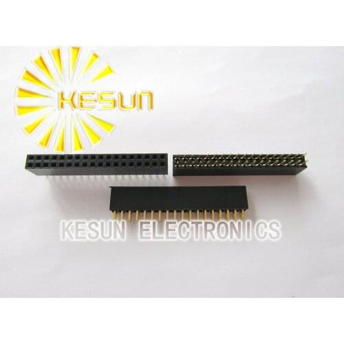 80PCS 2.54mm 2 X 18 Pin Gold-plated Double Row Straight Female Pin Header ROHS