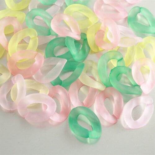 80pcs Mixed Matte Acrylic Curb Chain Links,Plastic Curb Chain Links, Open Link per Size 23mmx16mm SC001