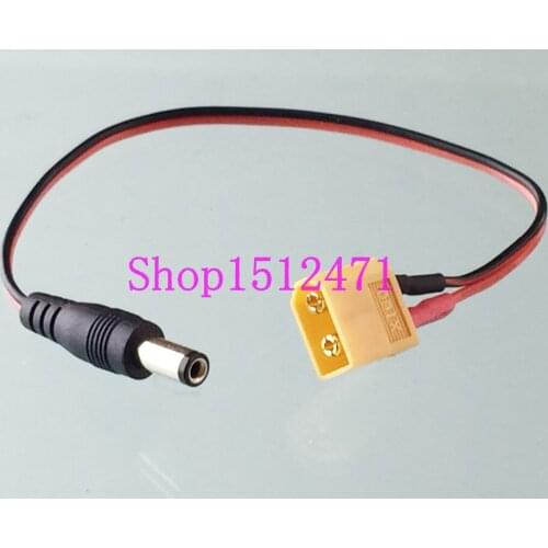 1pce XT60 Male to 5.5x2.1mm Male DC Power Adapter for Lipo Battery Charger