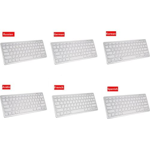 78 Keys Wireless Keyboard Bluetooth Ultra Slim Russian/German/Korean/Spanish/French/Arabic for -iPad/-Windows OS/Mac