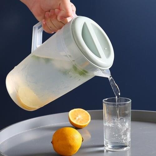 Cold water bottle with scale household milk tea shop fruit juice bottle with cover 2000 ml