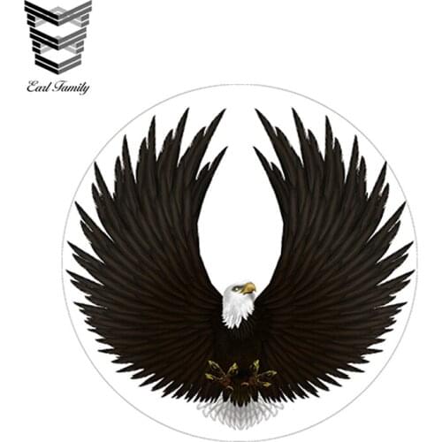 EARLFAMILY 12cm x 12cm Eagle Vehicle Flag Trailer Boat Car Wall Art Truck Stickers Reflective Vinyl Car Sticker Decal