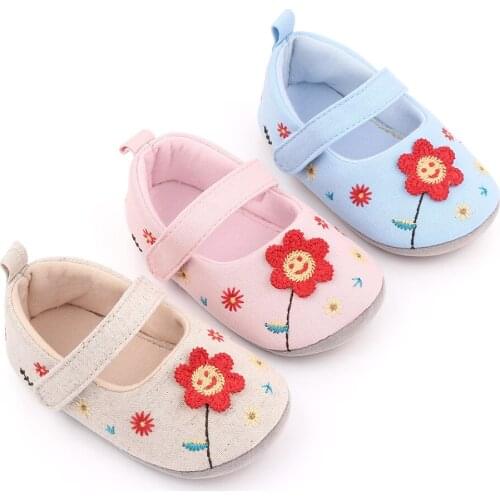 Baby Girls Cotton Shoes Retro Spring Autumn Toddlers Prewalkers Flower Shoes Infant Soft Bottom First Walkers 0-18M