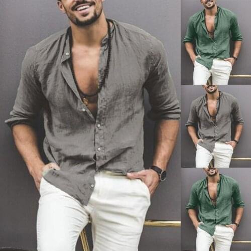 ICCLEK 2021 Explosion Models Shirt Solid Color Cotton Velocity Sleeve Collar Mens Shirt Summer Shirt Casual Shirt