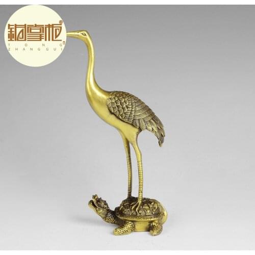 A copper ornaments have a long birthday gift too have copper craneroomcraft Art Statue Home decoration