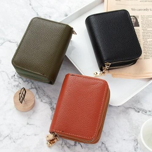 2021 Fashion Womens Wallets Small Short Credit Card Holder PU Leather Zipper Wallet Femal Ladies Coin Purse Wallet