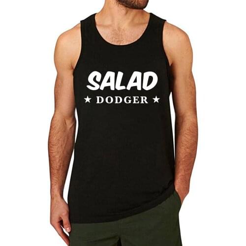 Lyprerazy Mens SALAD DODGER Workout Gym Funny Printed Tank Top
