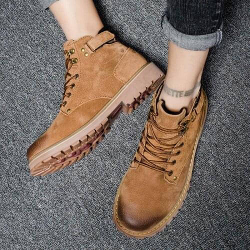 2021 Winter Warm Men Outdoor Snow Boots Fashion Office Dress Casual Shoes Men Genuine Leather Original Design Shoes Hombre