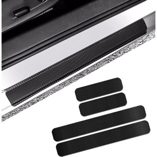 Car Door Sill Strip Carbon Fiber Protection Film Stickers Cover For Volkswagen VW Golf 6 7 MK6 MK7 Polo B5 B6 PASSAT SAGITAR