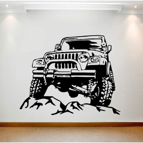 Hardcore Off-road Vehicle Wall Decal Car Window Sticker Man Boy BedRoom Home Decor Wallpaper Car Shop Decoration Teen Room Mural