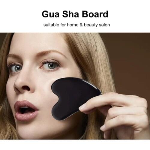 Black Jade Roller & Gua Sha Board Jade Stone Set Scraping Massage Tools for Facial Skin Care Roller Facial Massager