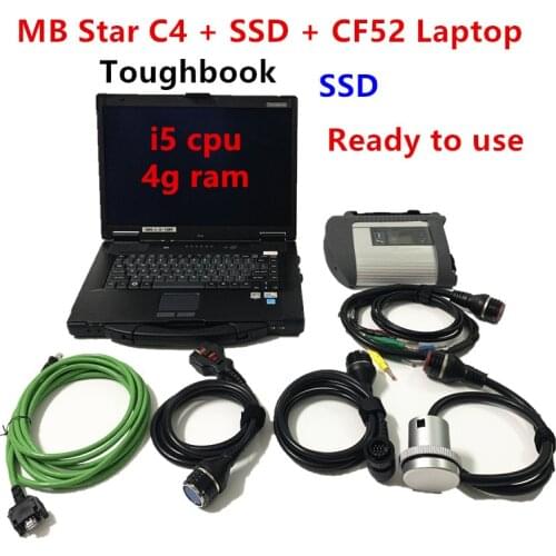 CF52 i5 4g laptop with MB Star C4 SD Connect SSD 2020.09v windows 10 Diagnosis System Compact 4 for Mercede MB Diagnostic Tool