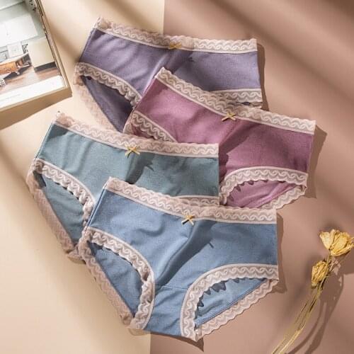 New Japanese Style Lace Lace Seamless Soft Mid Waist Morandi Womens Triangle Shorts