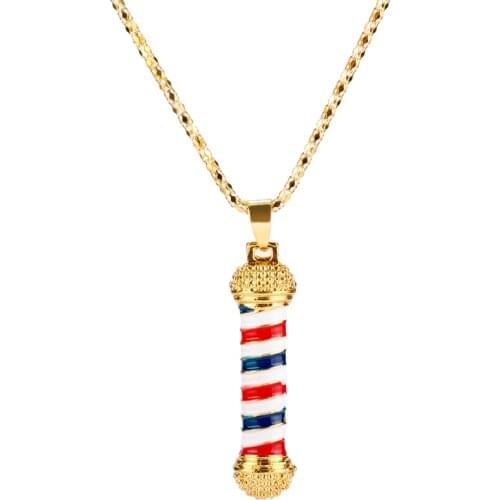 Barber Shop Pole Necklace for Women Pendant Choker Jewellery Necklaces for Teen Girls