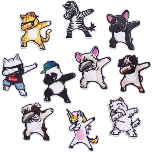 New Animals Dog Pattern Iron on Patch Embroidery Patches for Clothing Sewing Sticker DIY Badges Decorative Accessories