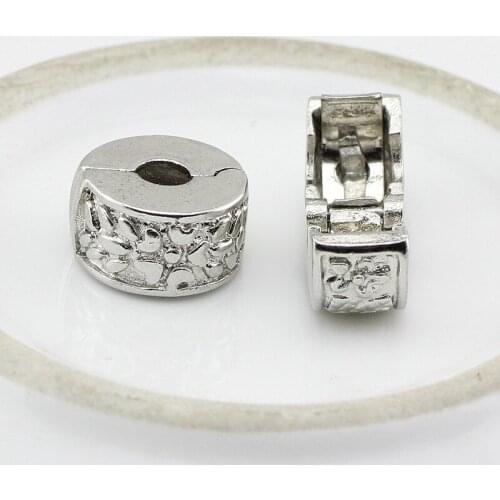 Fits Charms bracelets safety Bead Clip Stopper Star Pattern European Charm DIY Jewelry