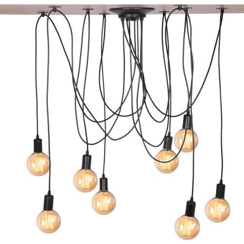 8 Head Industrial Vintage Style Pendant Light Holder Ceiling Lamp Hanger Fixtures Spider Multi-Head Vintage Household