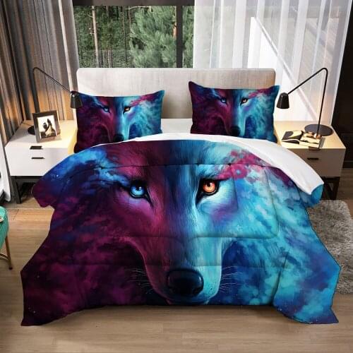 Custom Modern Quilt 3D Print Fashion Jungle Wild Animal Wolf Suitable For Boys Adult Home Bedroom Decor Super Soft Quilting