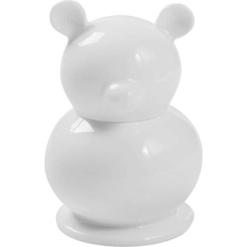 Simple Household Ceramic Toothpick Holder White Cute Bear Toothpick Bottle Dispenser for Home Restaurant Party Decoration