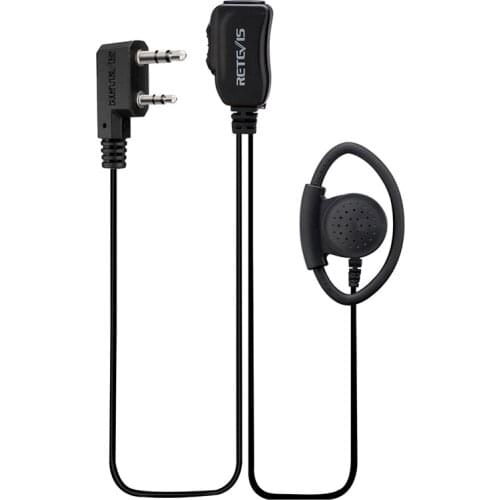 RETEVIS EEK012 Radios K-Head Double-Pin D-Shaped Earhook, Adjustable Contour, Large Volume