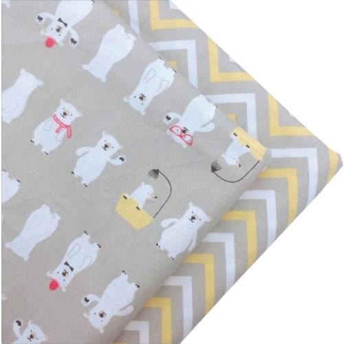 Syunss Diy Patchwork Quilting Baby Cribs The Cloth Cushions Blanket Sewing Tissus Cartoon Bear Wave Printed Cotton Fabric Tecido