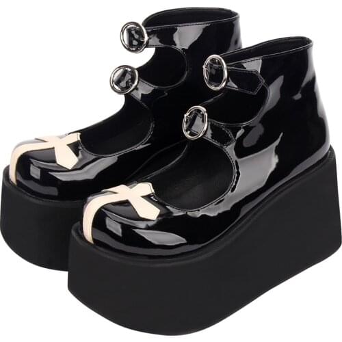 Angelic imprint woman mori girl lolita cosplay punk shoes lady high heels wedges Pumps women princess dress party shoes 33-47