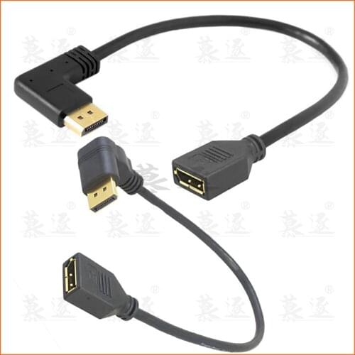 30cm DisplayPort DP Display Port Male 90 Degree Right Angled to Female Extension Cable for CRT LCD Projectors