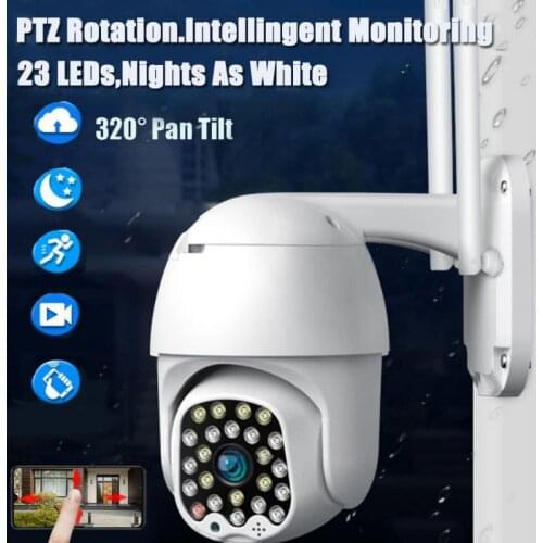1080P Outdoor PTZ IP Camera With Siren Light Two Way Audio Wifi Camera Auto Tracking Color Night Vision CCTV Video Surveillance