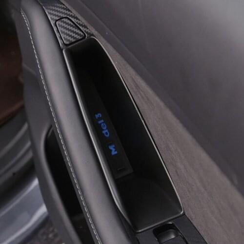 Car Door Built-in Storage Box For Tesla Model 3 Door Handle Debris Storage Organizer Modification Accessories Phone Holder