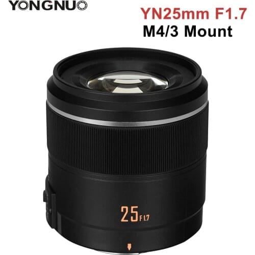 YONGNUO YN 25mm F1.7 STM Prime Lens AF MF Large Aperture Camera Lens For M4/3 Mount Camera Panasonic Olympus G95 GF9 GX9