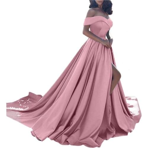 Formal Dress Women Maxi Dress Off Shoulder High Slit Elegant Floor Length Dress Female Wedding Vestidos Party 5XL