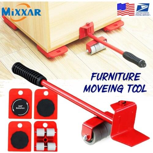 ZK30 Dropshipping Home Furnitures Mover Accessories Heavy Object Hand Tool Set Roller Transport for Sofa Bed Cabinet Wheel Bar