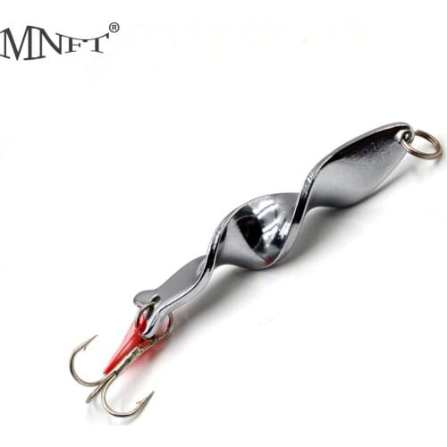 MNFT 1Pcs Spiral Design Fishing Sequins Lures Spoon Fishing Lure Treble Hook Spinner Hard Bait Tackle Set 10/14/21/28g