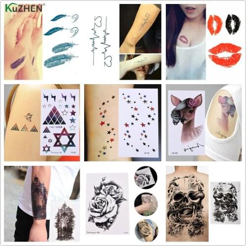 1 Waterproof Temporary Tattoo Sticker mandala henna bird feather body art tatto flash tatoo fake tattoos for girl women men