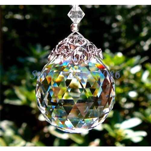 25Pcs/Lot 50mm AAA Chandelier Crystal Ball Prism Suncatcher Feng Shui Pendants (25pc Balls+25 ps Hooks) Free Shipping