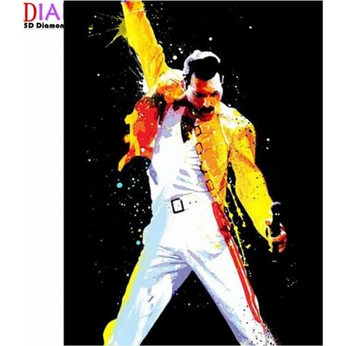5D DIY Diamond Painting Queen Band Freddie Mercury Diamond Embroidery Rhinestones Pictures Full Diamond Mosaic Decoration gift